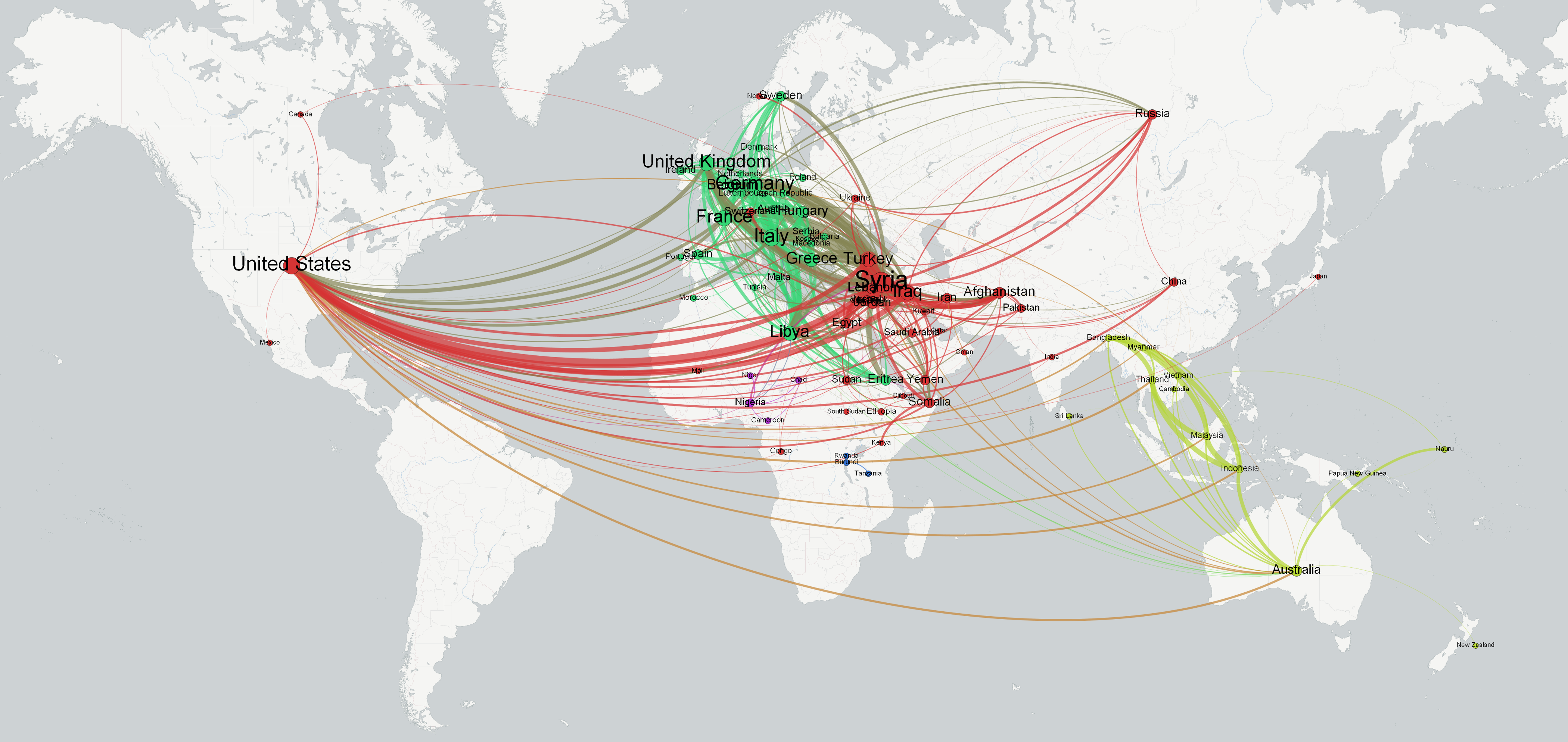 Network Visualization of Global Refugee Flows – The GDELT Project